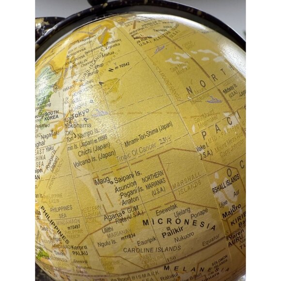 Handcrafted Elephant Globe With Gold Speckled Base & Vintage Map Design - Picture 9 of 12